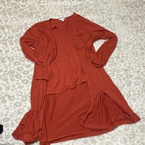 Women’s shirt with attached cardigan- 1 piece
